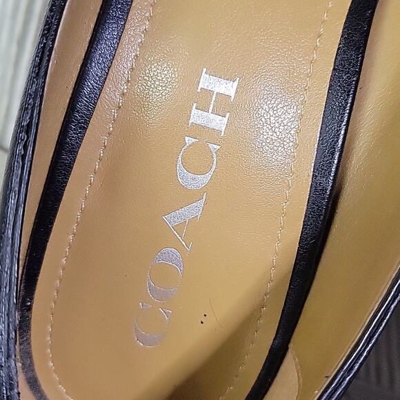 Coach Black Leather Black Heel Pumps Womens Size 7 - Picture 7 of 14